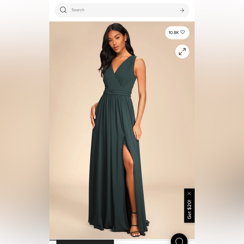 Thoughts of Hue Emerald Green Surplice Maxi Dress